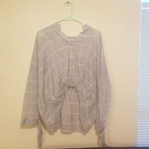 Gray checked blouse